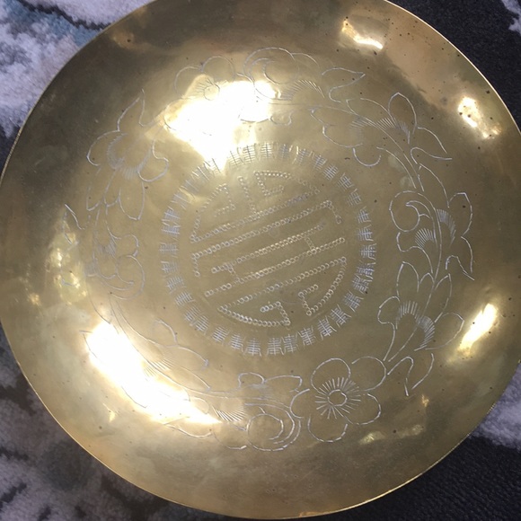 Vintage Brass Dish with Stand - Picture 4 of 6